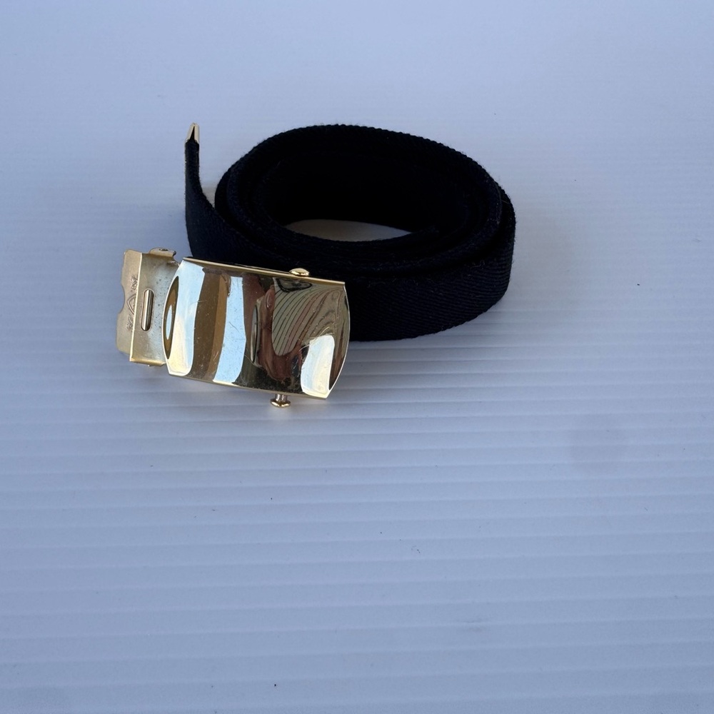 USGI Army Issued Women Belt Black Web Gold Buckle Military Made USA 38” Dress